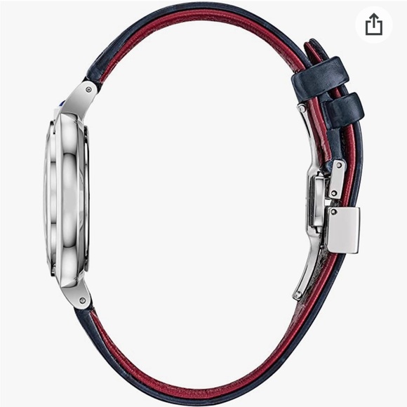 Bulova Rubaiyat Diamond 35mm Stainless Steel Case Blue Leather Strap - 96P196 - Picture 2 of 4